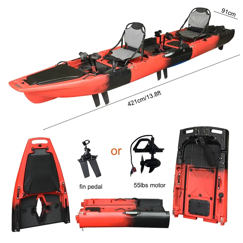 Wholesale 14 FT HDPE 3 Section - đánh giá và giá Fishing Kayak Pedal Drive