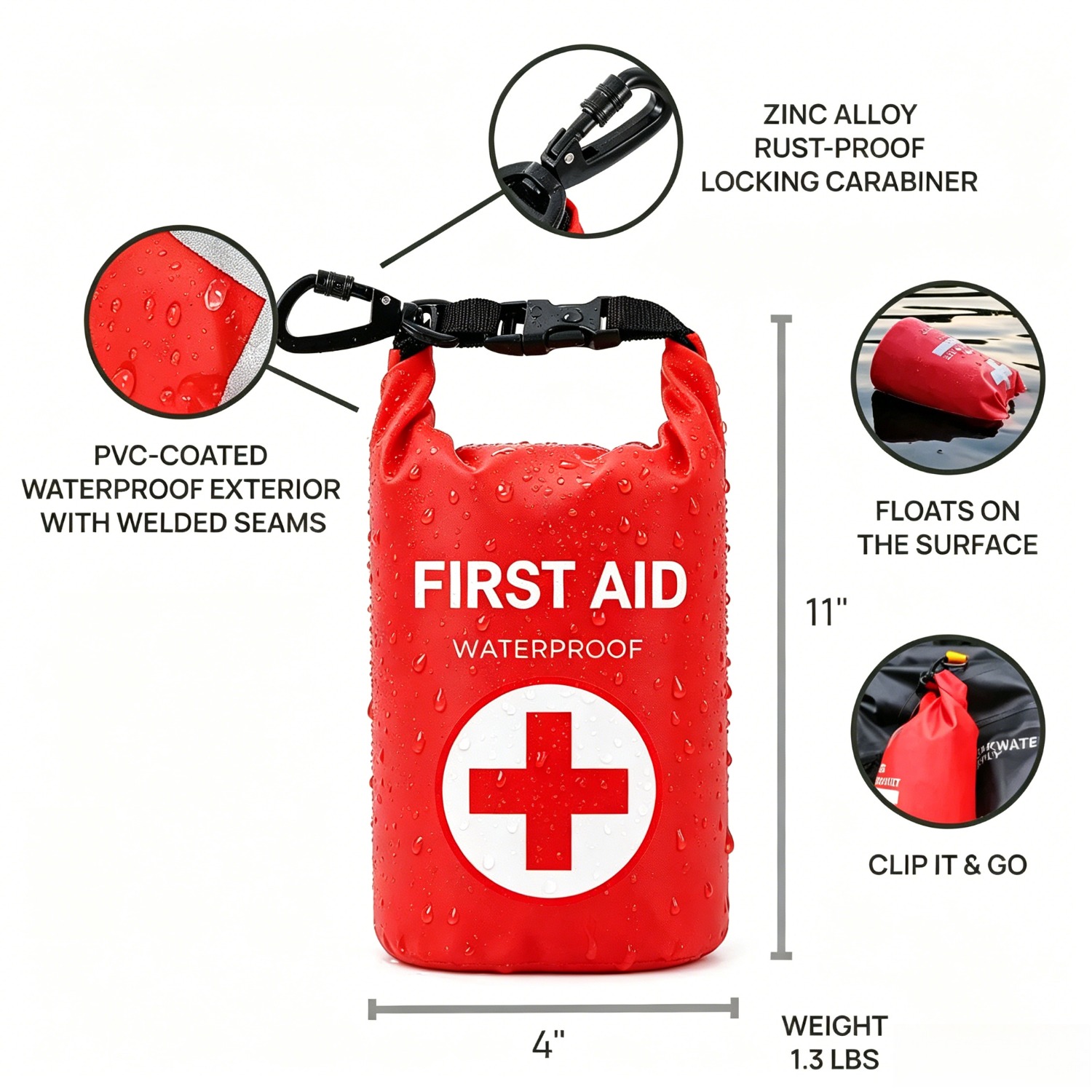 2L Waterproof First Aid Bag Ro - đánh giá và giá Fishing Kayak Storage Bag