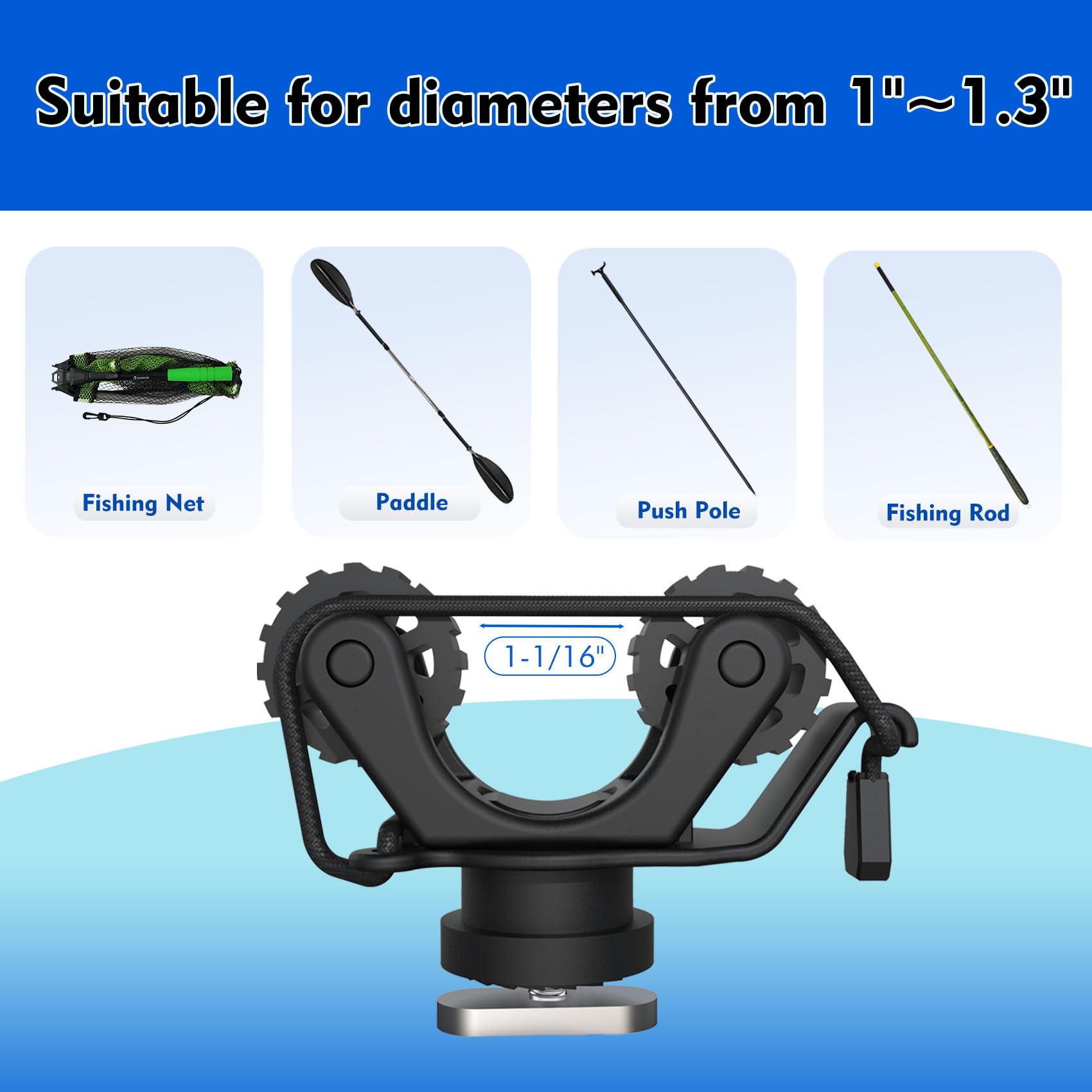 Kayak Rail Paddle Holder Kayak - đánh giá và giá Fishing Kayak Rod Holder