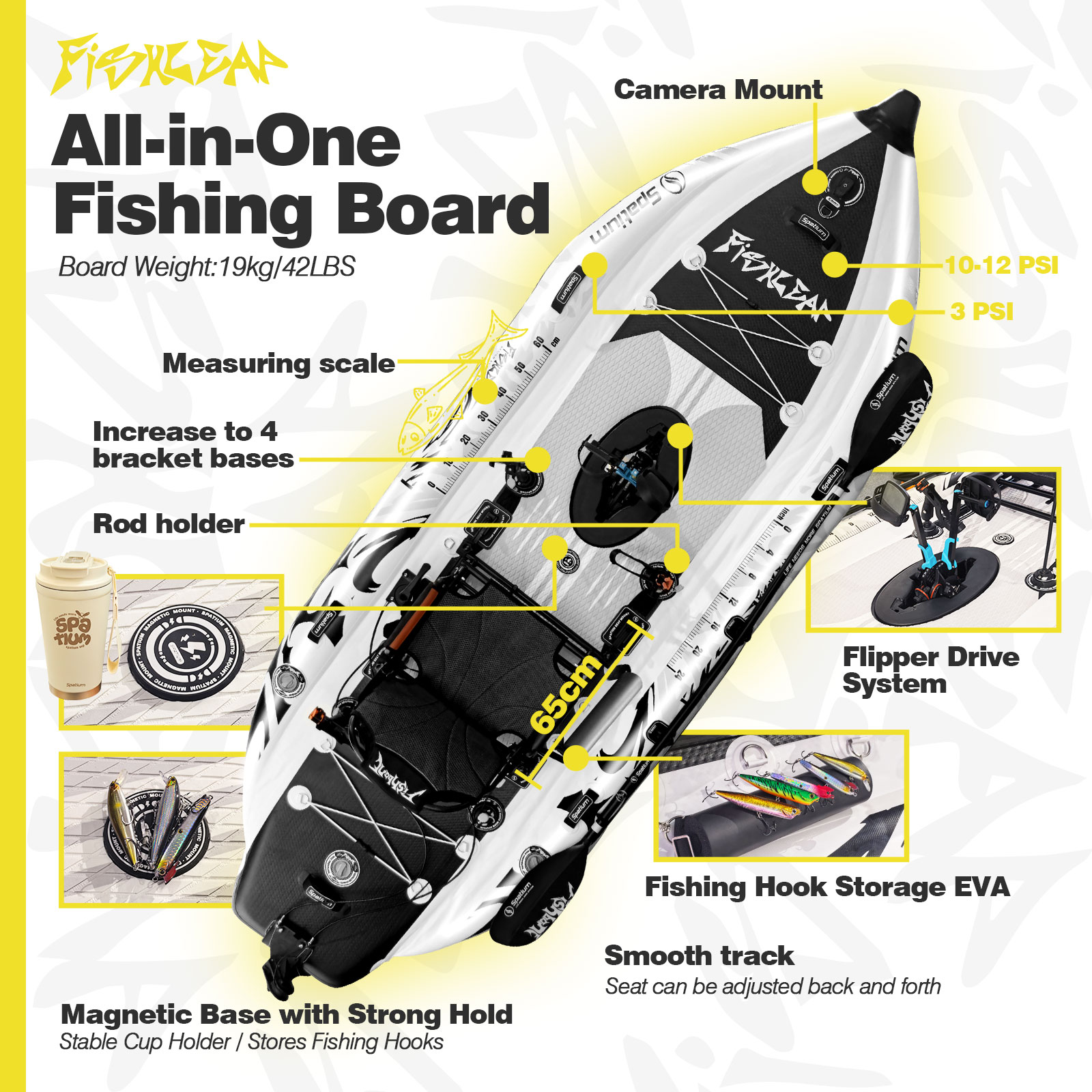 Spatium 11.5ft Flipper Pedal D - đánh giá và giá Fishing Kayak Pedal Drive